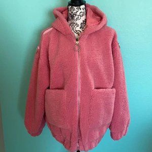 Hot Pink Teddy Coat Jacket 